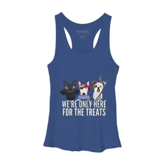 Women's Design By Humans Dog Halloween - We're Only Here For The Treats By PedigreePrints Racerback Tank Top image {9}