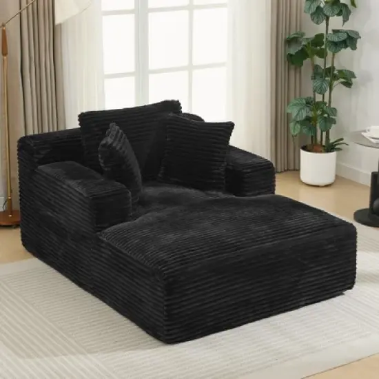 Full- compressed Chaise Lounge Sofa Bed 48.8" Upholstered Sofa Couch with Removable Pillows, Modern Sleeper Sofa for Living Room and Bedroom, Grey image {10}