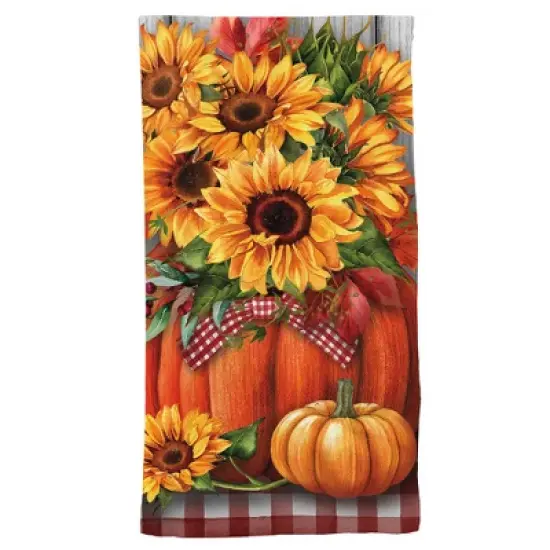 Briarwood Lane Fall Hand Towel 26x18 Sunflowers in Pumpkins For Fall Hand Towel image {3}
