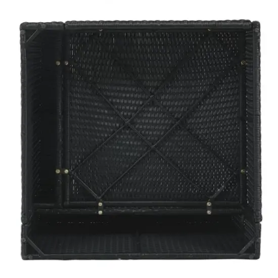 7pc Wicker Patio Seating Set with Cushions & Striped Pillows - Gray - GODEER image {11}