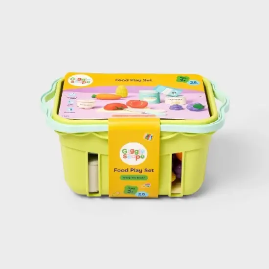 Grocery Basket with Play Food- 18 Piece - Gigglescape&trade;: Plastic, Ages 2+, Includes Play Fruit & Vegetables image {3}