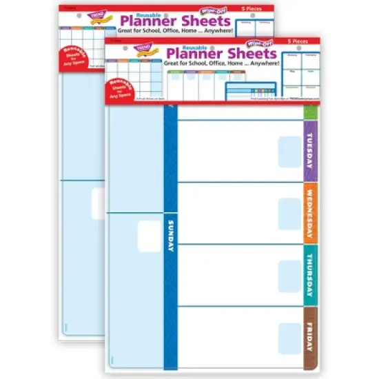 TREND Wipe-Off Planner Sheets, 5 Per Set, 2 Sets image {6}