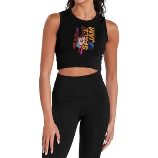 Women's Space Jam 2 Taz Standing Sleeveless Crop Top Tank image {5}