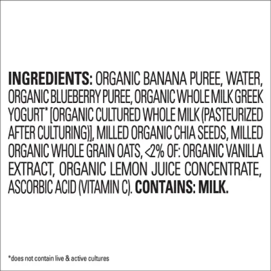 HappyTot Super Morning Organic Bananas Blueberries Yogurt & Oats with Super Chia Baby Food Pouch - 4oz image {2}