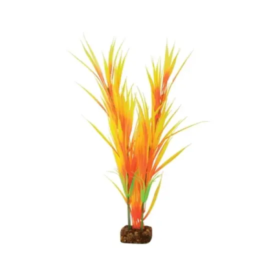 GloFish Orange and Yellow Large Fluorescent Under Blue LED Light Decor Aquarium Plant image {1}