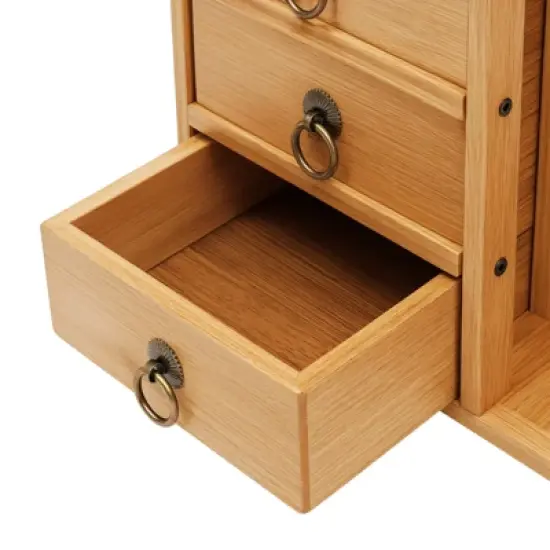 YIYIBYUS Modern Desktop Storage Shelf Desktop Organizer Storage Rack Book Rack With 3 Drawers image {6}