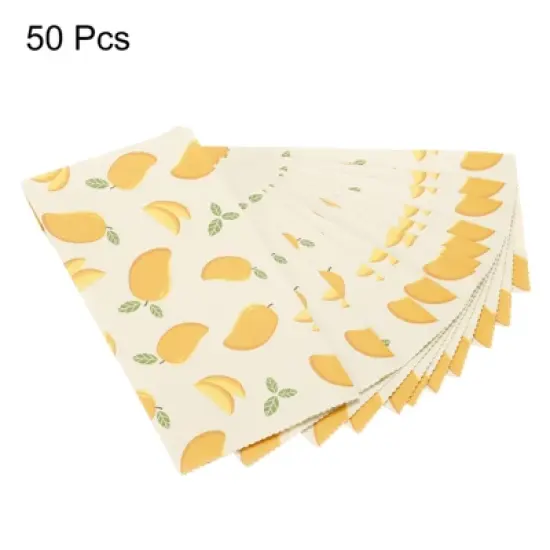 Unique Bargains Paper Gift Bag Pack Mango Storage Bag for Party Favor 50Pcs image {2}