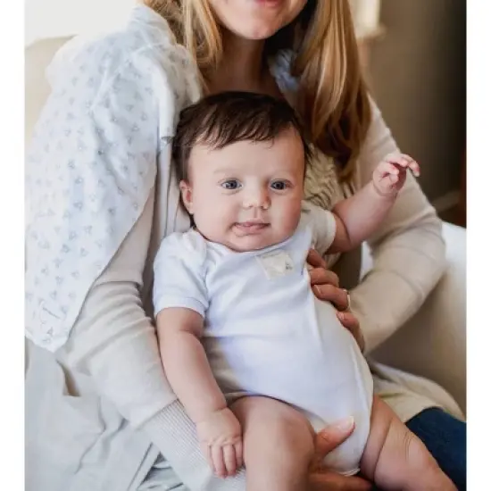 Burt's Bees Baby&reg; Boys' Organic Cotton 5pk Short Sleeve Bodysuit Set Solid/Stripes - Blueberry image {1}