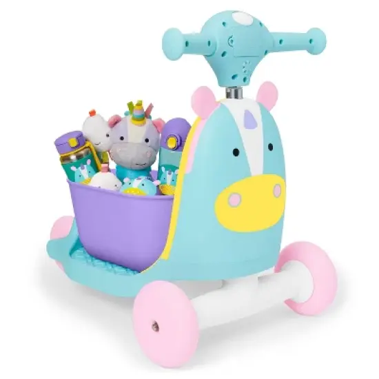 Skip Hop Kids' 3-in-1 Ride On Scooter and Wagon Toy - Unicorn image {4}