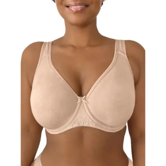 Fit For Me by Fruit of the Loom Womens Plus Size Beyond Soft Cotton Unlined Underwire Bra image {6}