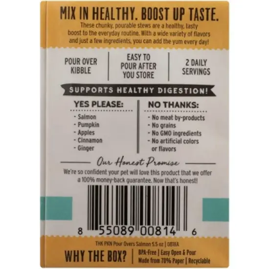 The Honest Kitchen Pumpkin Pour Overs Salmon and Pumpkin Stew Meal Enhancer for Dogs - Case of 12/5.5 oz image {2}