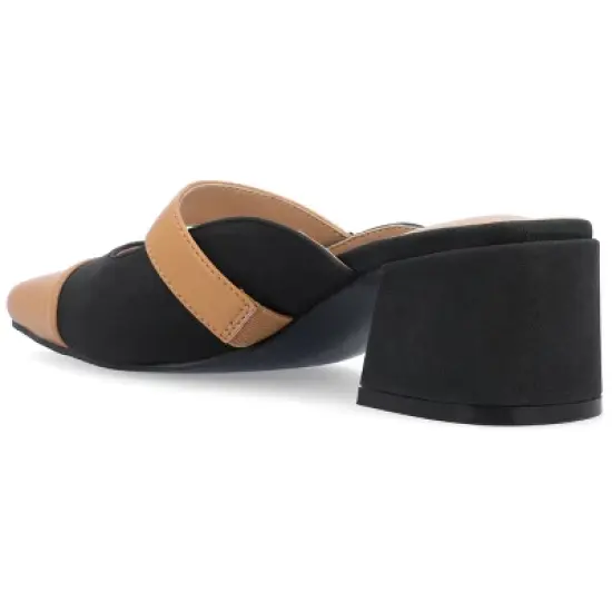 Journee Collection Womens Dalla Slip On Cap Toe Mule Pumps image {6}