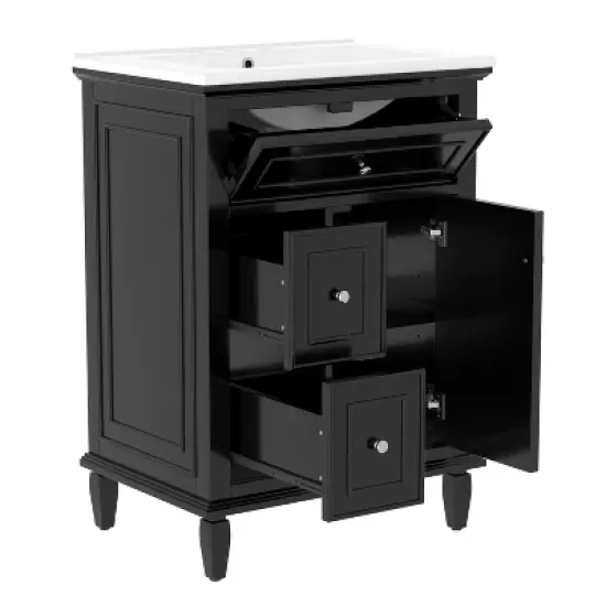 Whisen 24" Bathroom Vanity with Sink, Drawers & Adjustable Shelf image {7}