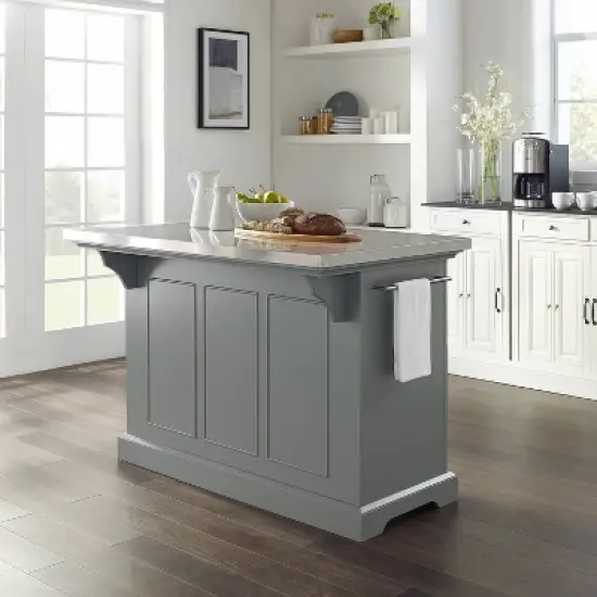 Julia Stainless Steel Top Kitchen Island - Crosley image {3}