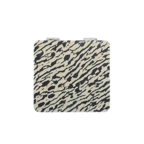 Unique Bargains 1 Pc Rectangle Folding Makeup Mirror for Travel Vacation Khaki image {3}