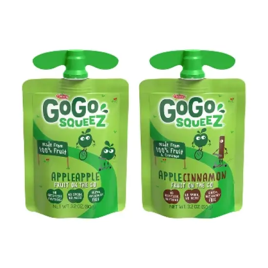 GoGo SqueeZ Applesauce and Fruit Puree Variety Pack Apple & Cinnamon Pouches - 64oz/20ct image {2}