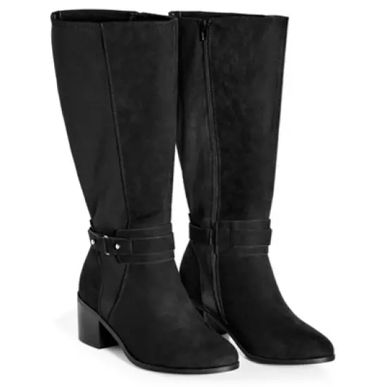 Women's Wide Fit Helen Tall Boot - Black | AVENUE image {5}