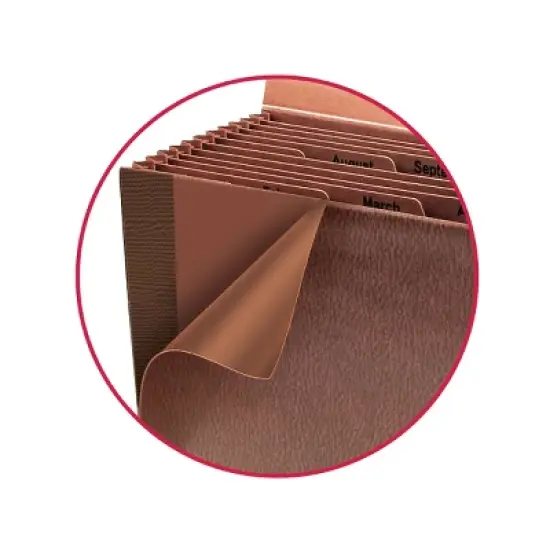 Smead TUFF&reg; Expanding File, Monthly (Jan.-Dec.), 12 Pockets, Flap and Elastic Cord Closure, Legal Size, Redrope-Printed Stock (70390) image {4}