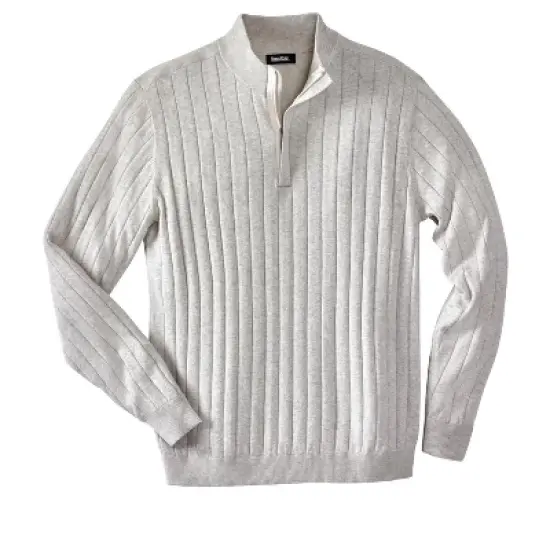 KingSize Men's Big & Tall QUARTER ZIP MOCK NECK LIGHTWEIGHT SWEATER image {4}