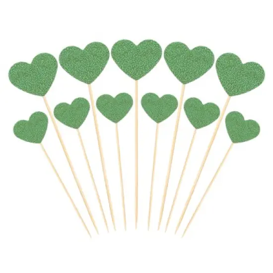 Unique Bargains Wedding Engagement Birthday Decoration Heart Shape Cupcake Toppers Picks 50 Pcs image {11}