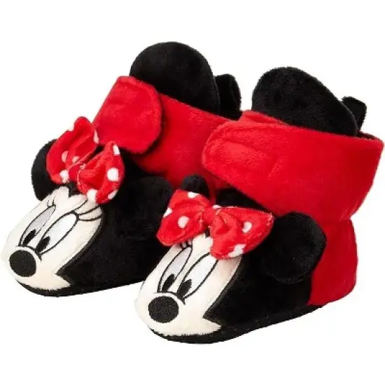 Disney Baby Girls' Minnie Mouse Booties - Soft Fleece Slipper Socks (Newborn/Infant 0-24M) image {3}