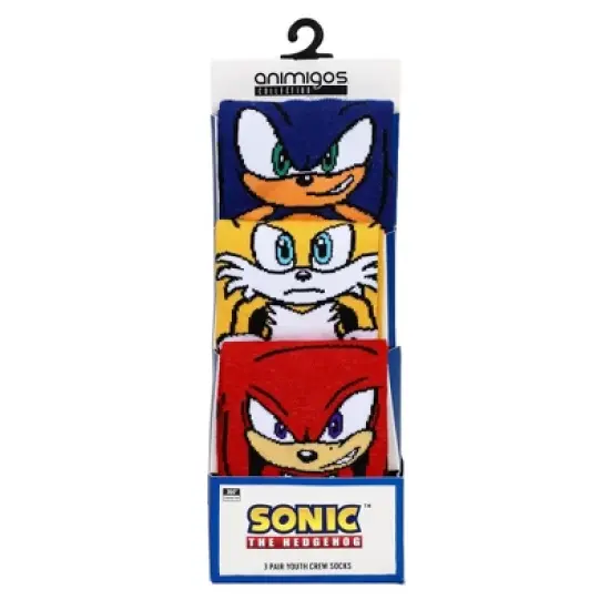 Sonic The Hedgehog Characters Youth 3-Pack 360 Crew Socks image {5}