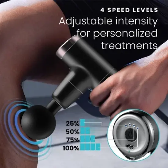 HOM Deep Tissue Mini Massage Gun - Quiet and Portable Handheld Massager for Treating Muscle Soreness, Back Pain and Body Ache image {4}