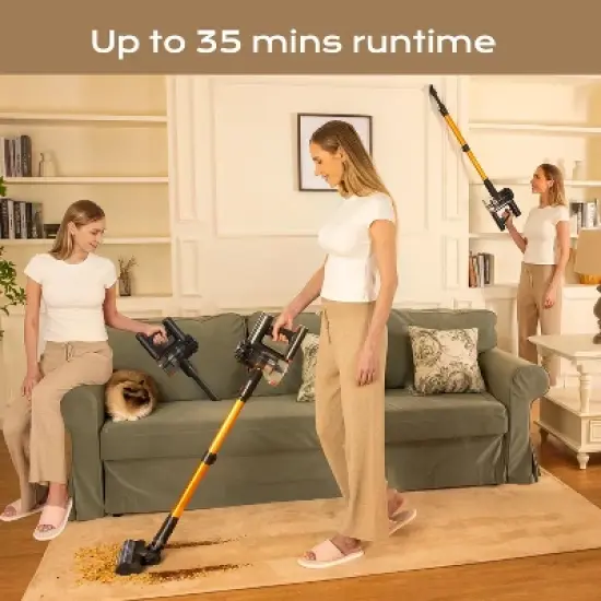 ELEPHAS Cordless Vacuum Cleaner, 35 Mins Runtime Vacuum Cleaners for Home, Stick Vacuum with Self-Standing, Handheld Vacuum for Pet Hair/Carpet/Floor image {2}