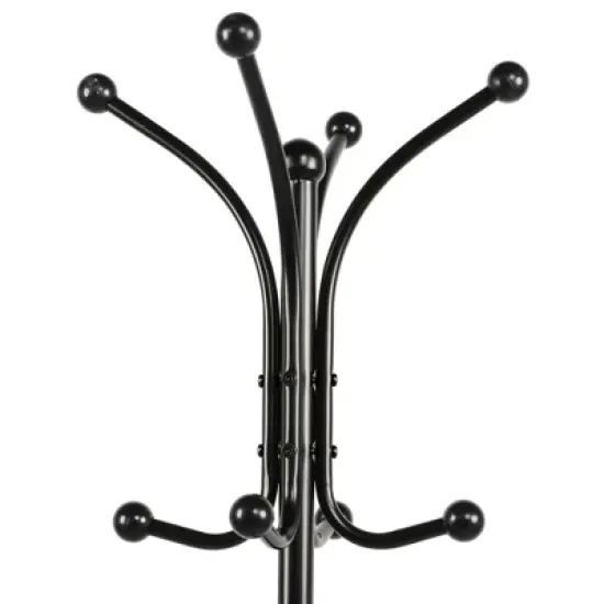 Yaheetech Metal Standing Coat Hat Rack w/Umbrella Holder, Black image {4}