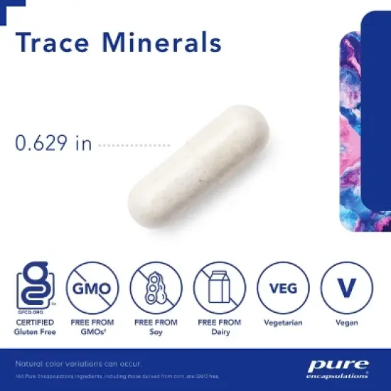 Pure Encapsulations Trace Minerals - Multimineral Supplement - Supports Metabolism & Cellular Function* - Gluten Free & Vegan - 60 Capsules image {2}
