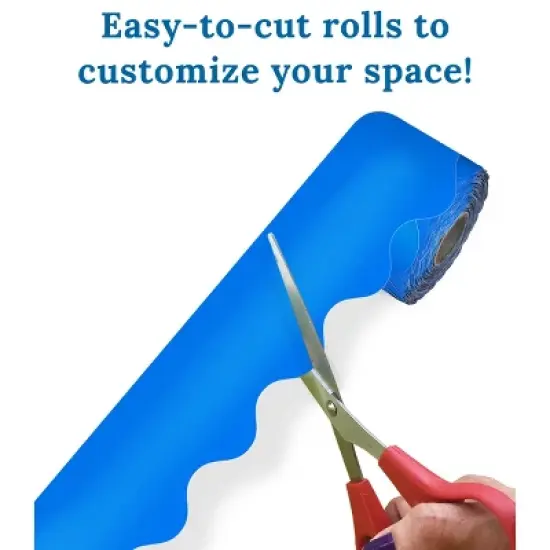 Carson Dellosa Education 65' Blue Rolled Scalloped Bulletin Board Borders (1 roll) image {3}