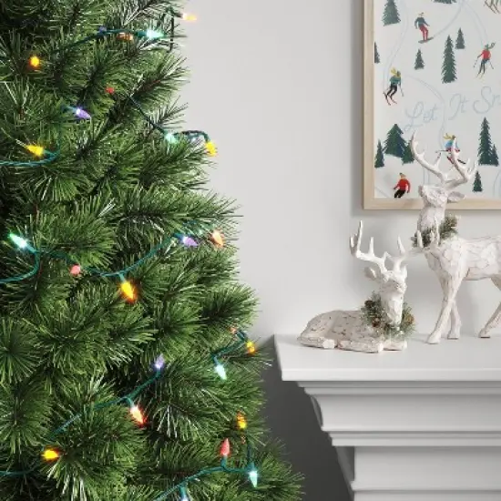 60ct LED Faceted C6 Christmas String Lights Twinkling with Green Wire - Wondershop&trade; image {1}