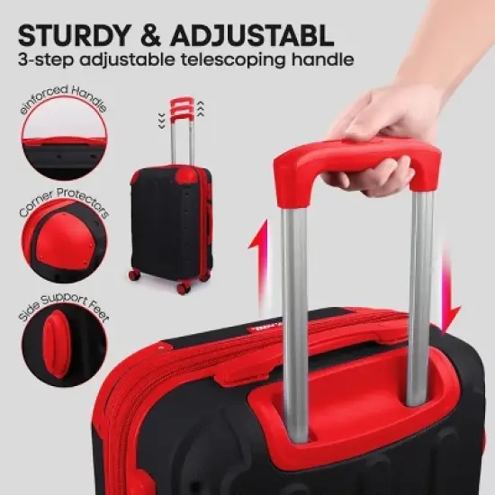 New York Xpress EL-2401 3PC Luggage Hardshell Expandable with 4 Spinner Wheels, Lightweight, 20" 24" 28" image {8}