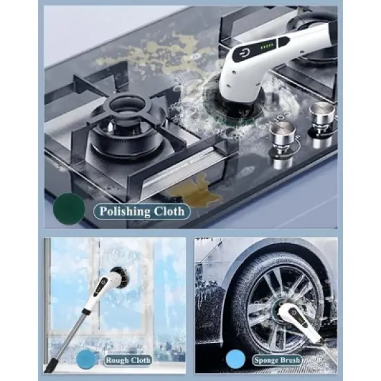 Electric Spin Scrubber for Cleaning Bathroom: Cordless Power Shower Scrubber - Electric Cleaning Brush for Tile Tub image {5}