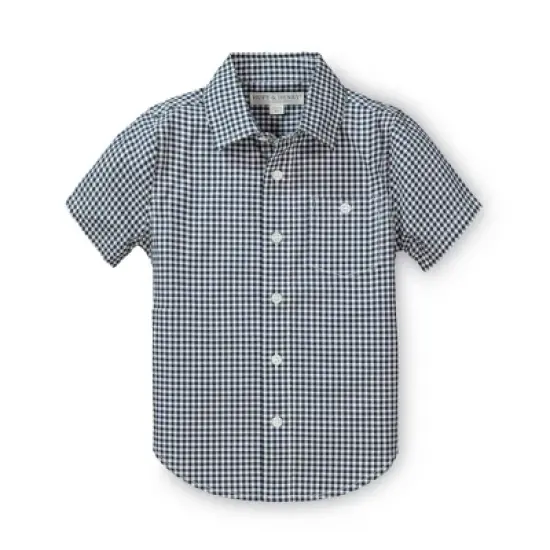 Hope & Henry Boys' Poplin Short Sleeve Button Down Shirt, Infant image {4}
