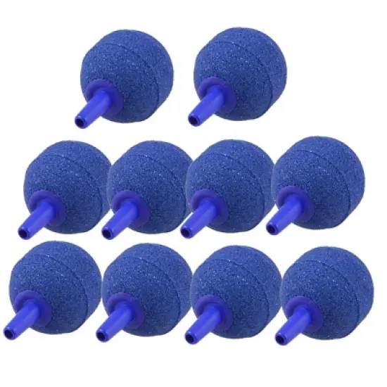 Unique Bargains Ball Shape Mineral Bubble Release Aquarium Air Stone Blue 0.9" 10 Pcs image {3}