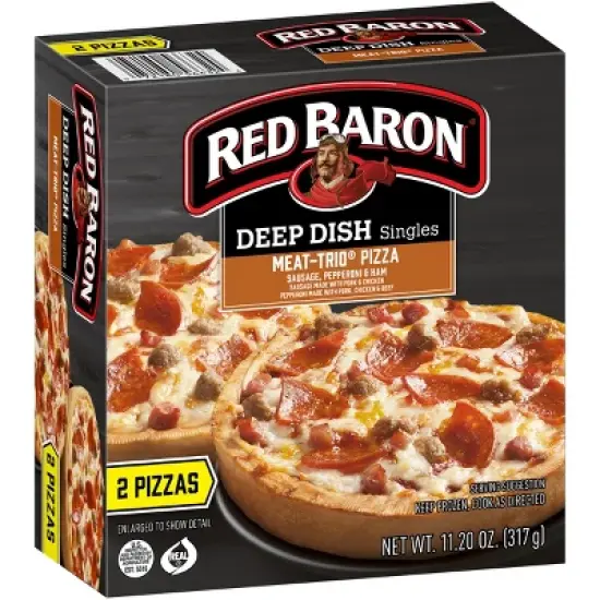 Red Baron Meat Trio Frozen Deep Dish Personal Pizza - 11.2oz image {2}