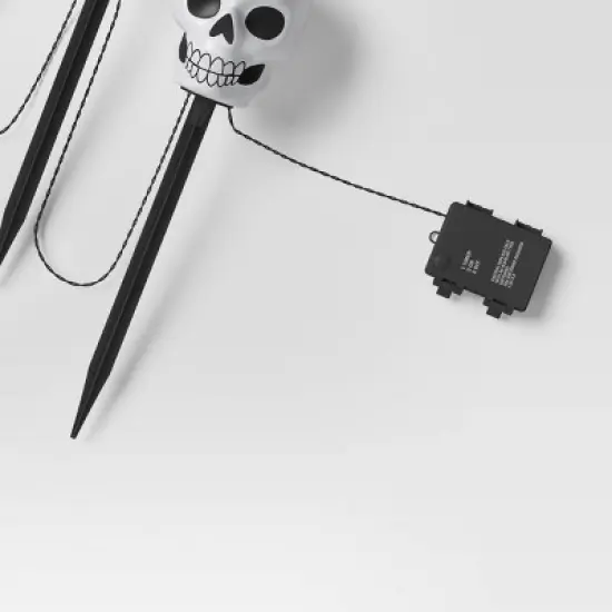 5ct Plastic Skeleton Halloween Novelty Pathway Lights with Cool White LEDs - Hyde and EEK! Boutique&trade;: Outdoor Skeleton Decor, Battery Operated image {3}