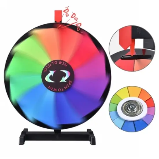 Winspin 12"/15"/18"/24" Spinning Prize Breeze Wheel Wall Mounted Tabletop Colorful Home Trade Show Carnival Game image {1}