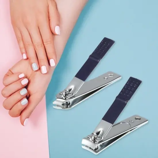 Unique Bargains Stainless Steel Manicure Clippers Pedicure Care Tools Blue 7 in 1 Set image {1}
