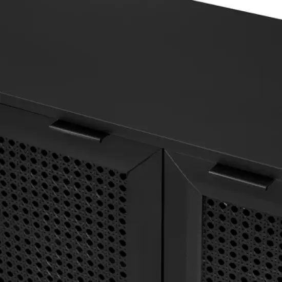 60" Generous Storage Sideboard With Faux Rattan Door - ModernLuxe image {11}