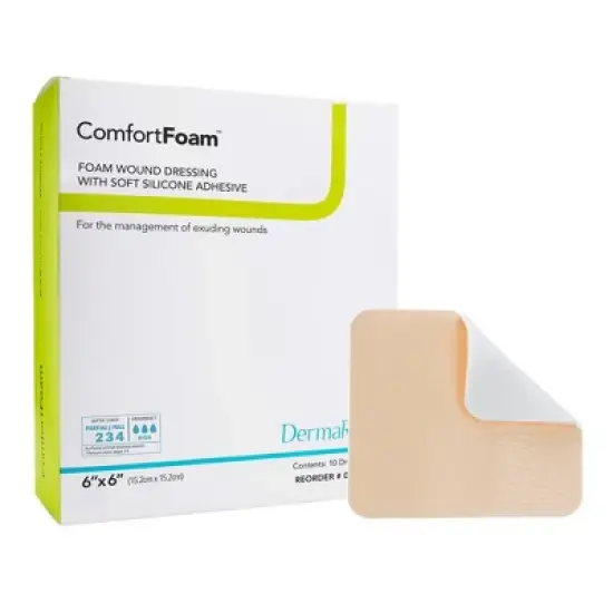 ComfortFoam Bordered Foam Wound Dressing, Silicone Adhesive - 10 Pack image {6}