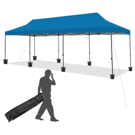 EROMMY 30 Ft. W x 10 Ft. D Steel Pop-up Canopy image {3}