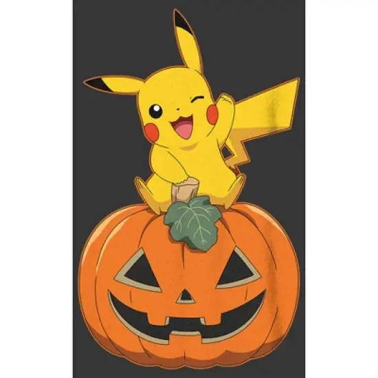 Boy's Pokemon Halloween Pikachu Jack-O'-Lantern T-Shirt image {1}