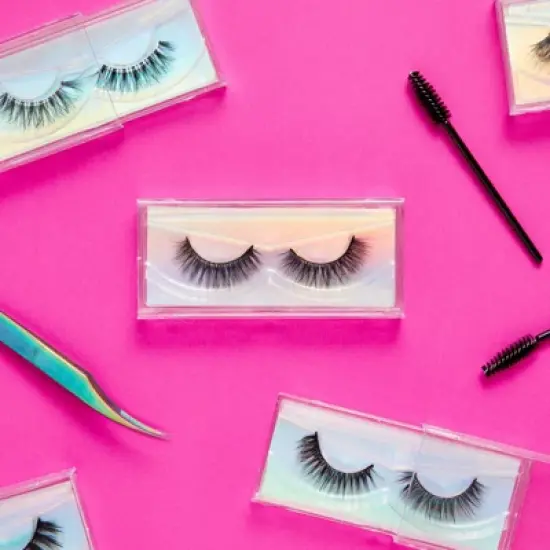 Stockroom Plus 30-Pack Holographic Silver Empty Lash Boxes for False Eyelashes, Lash Cases Empty Bulk Wholesale with Paper Card, 4.4 x 2 In image {1}