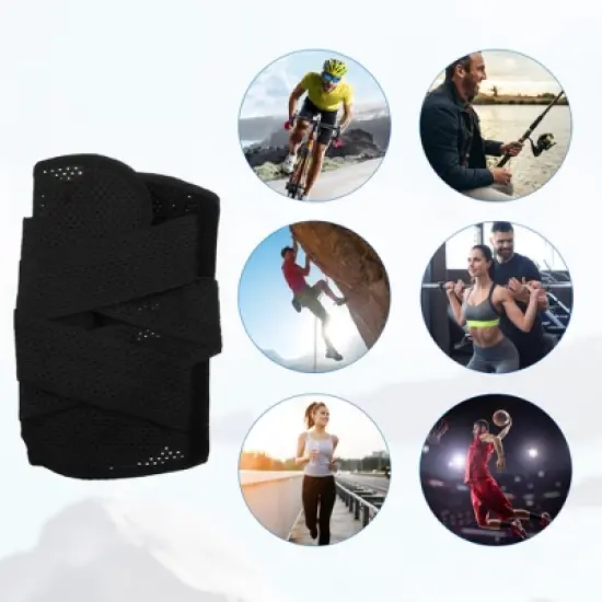 Unique Bargains Knee Brace Compression Sleeve with Side Stabilizers Breathable Adjustable for Unisex 1 Pcs image {1}
