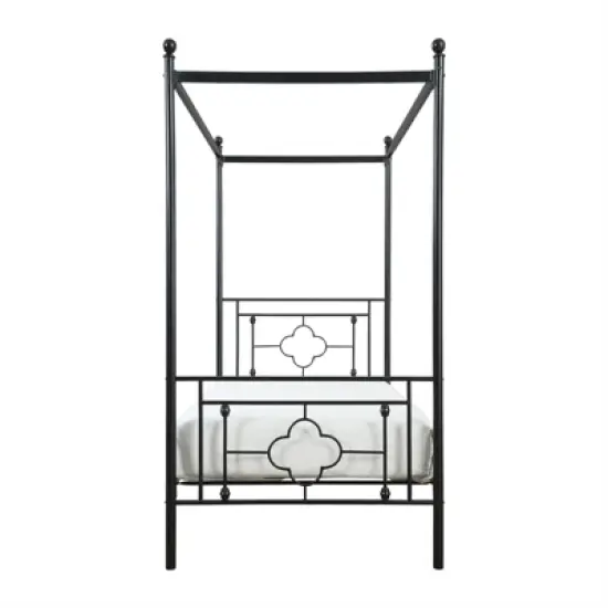 Hosta Twin Metal Canopy Platform Bed in Black - Lexicon image {1}