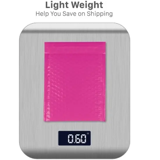 Fosmon #0 Colored PINK Poly Bubble Mailer 6.5" x 10", Padded Shipping Envelopes, 6.5 x 9" Usable size - 300 Pack image {2}