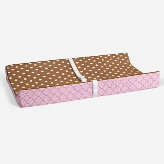 Bacati - Butterflies pink/chocolate Changing Pad Cover image {3}