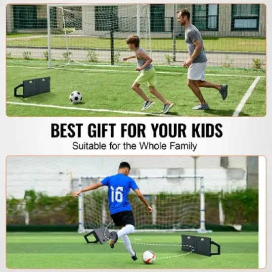 VEVOR Soccer Rebounder Board, 45"X13" Portable Soccer Wall with 2 Angles Rebound, Foldable HDPE Kickback Rebound Board, Soccer Training Equipment image {6}